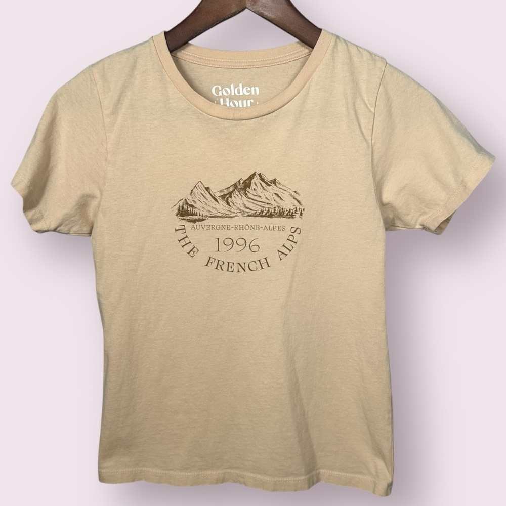 Golden Hour Women's French‎ Alps T Shirt Granola Size Small